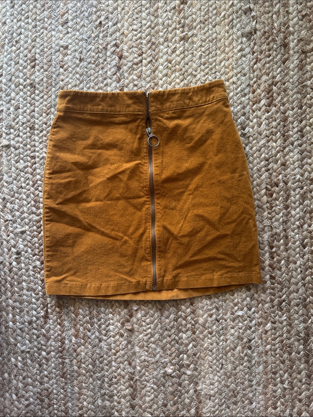 Forever 21 Mustard Front-Zip Mini Skirt